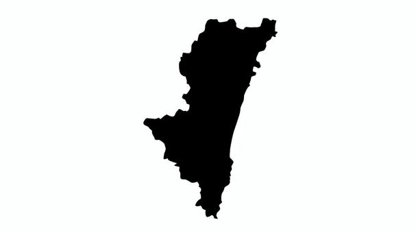 宮崎県地図のシルエット 宮崎県,シルエット,地図,都道府県,マップ,ワンポイント,地方,地域,地理,社会のイラスト素材