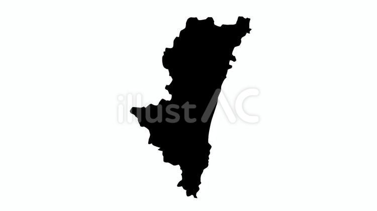 宮崎県地図のシルエット 宮崎県,シルエット,地図のイラスト素材