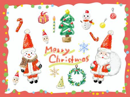 サンタと雪だるまのパーツいろいろ