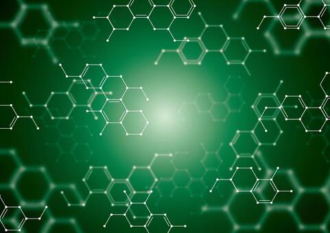 緑色のかっこいい化学構造式の背景素材 化学,構造式,幾何学,ライン,サイエンス,光,スタイリッシュ,緑色,背景のイラスト素材