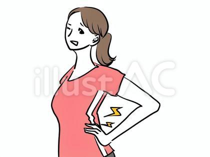 腰痛に悩む女性