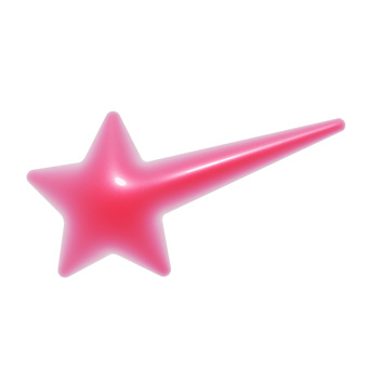 ぷっくりしたピンクの流星の3Dアイコン 流れ星,アイコン,3d,立体,星,マーク,流星,可愛い,フェミニン,キュートのイラスト素材