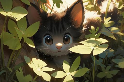 kitten sticking out of grass, kitten, animal, a pet, JPG