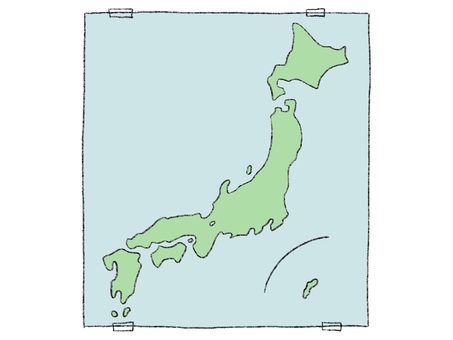 Rough map of Japan Poster with affixed Rough map of Japan Poster with affixed