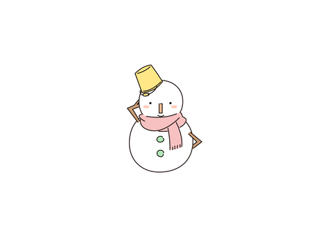 照れる雪だるま 恥ずかしい,赤面,照れ笑い,照れる,戸惑い,照れ隠し,照れくさい,カラー,雪だるま,スノーマンのイラスト素材