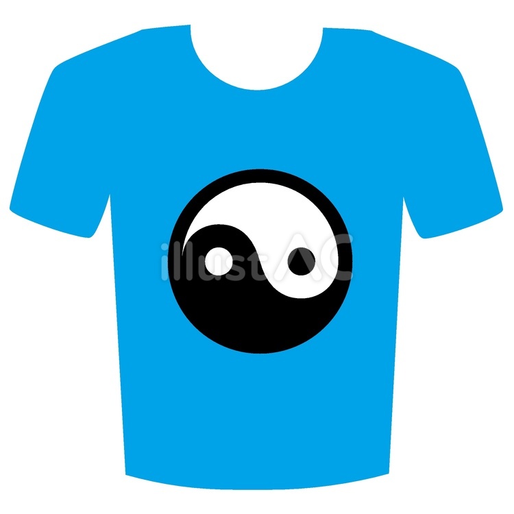 陰陽模様Tシャツ アイコン,シャツ,tシャツのイラスト素材