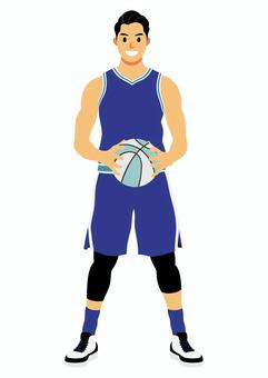 バスケットボール選手19 バスケットボール,バスケ,スポーツ,アスリート,球技,男性,一人,人物,正面,長身のイラスト素材