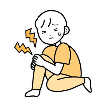 シンプル膝が痛い男（y） シンプル,人,男,痛い,痛み,痛む,辛い,しんどい,怪我,手描きのイラスト素材