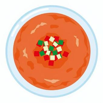 ガスパチョ スペイン,外国,社会,ガスパチョ,スープ,トマト,野菜,器,冷製,健康のイラスト素材