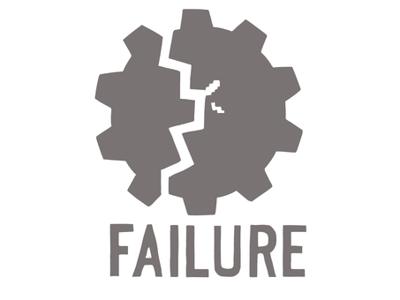 失敗マーク〜FAILURE・グレー〜 失敗,マーク,アイコン,ロゴ,歯車,グレー,イラスト,透過,ミス,failureのイラスト素材