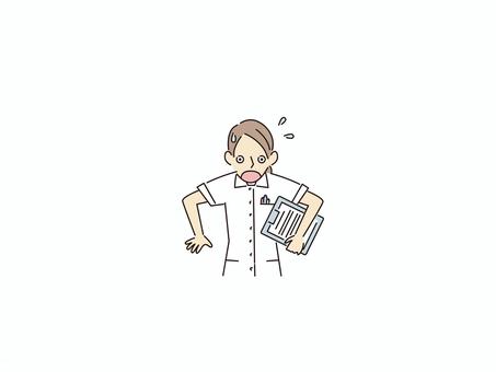 おどろく女性看護師 看護師,戸惑い,困惑,引く,拒絶,ショック,カラー,女性,病院,治療のイラスト素材