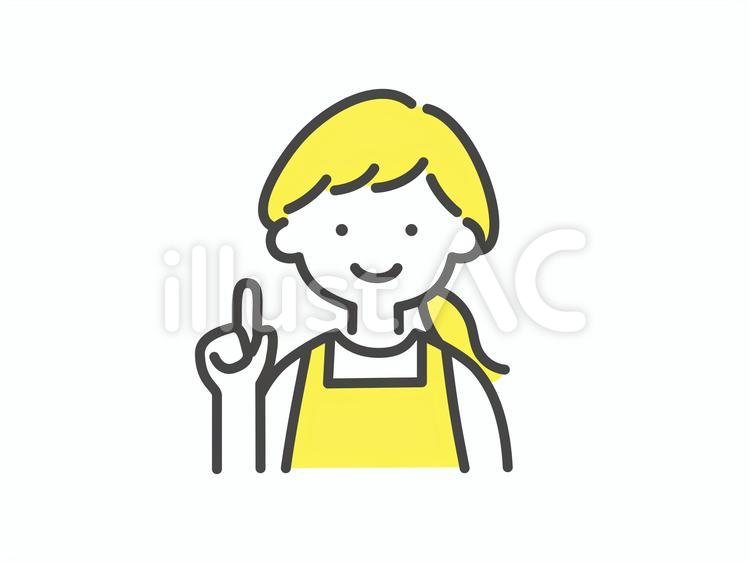 エプロンを着ている女性 女,人物,説明のイラスト素材