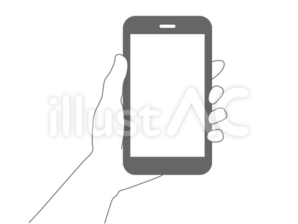 スマホを持つ手の線画
