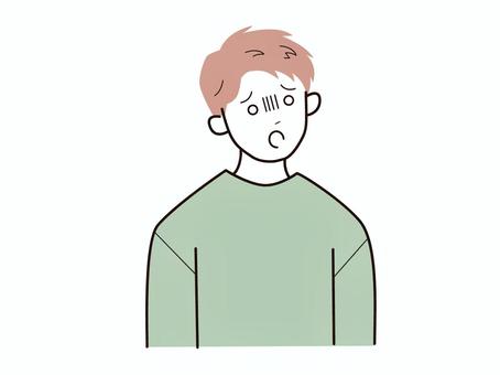 肩を落として放心する男性2／カラー 上半身,長袖,放心,呆然,ガックリ,男性,社会人,パパ,お父さん,学生のイラスト素材