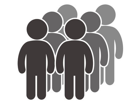 二列に並ぶ人たち 並ぶ,行列,2列,順番,待つ,人,ピクトグラム,モノクロ,単色,人々のイラスト素材