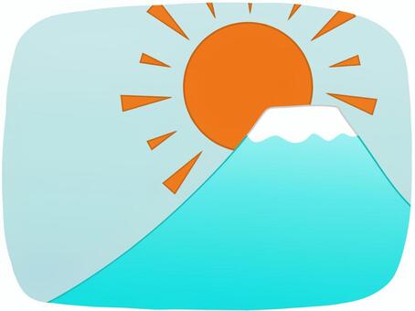 日の出 日の出,夜明け,富士山,太陽,山,シンプル,背景のイラスト素材
