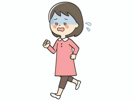 走って逃げる女の子 逃げる,恐怖,怖い,焦る,ランニング,マラソン,しんどい,有酸素運動,ウォーキング,ジョギングのイラスト素材