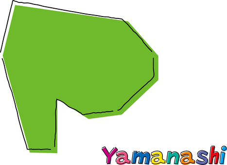 山梨　手描き風のシンプルな線画の地図  山梨,県,都道府県,手描き,フリーハンド,地域,地方,地図,ラフ,シンプルのイラスト素材