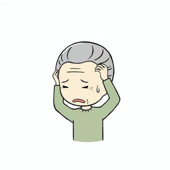 頭を抱えるシニア男性 頭,抱える,どうしよう,困る,悩む,考える,シニア,男性,老人,祖父のイラスト素材