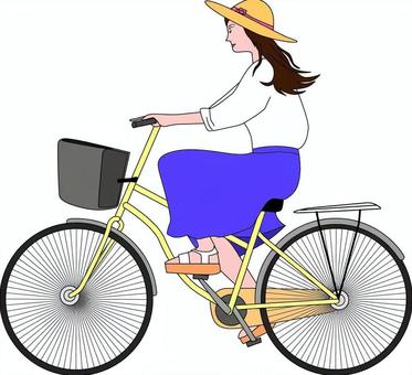 Illustration, bicycle, cycling, mama, 