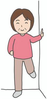 片足立ち 高齢者,バランス,元気,健康,自立,生きがい,楽しい,福祉,介護,認知症のイラスト素材