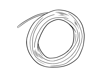 テグスのイラスト（モノクロ） テグス,紐,ゆるい,シンプル,手描き,モノクロのイラスト素材