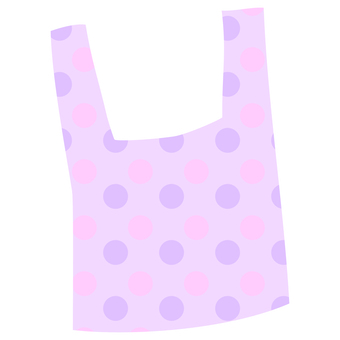 エコバッグ（紫色水玉模様） エコバッグ,紫色,パープル,カバン,バッグ,エコ,eco,買い物,袋,素材のイラスト素材