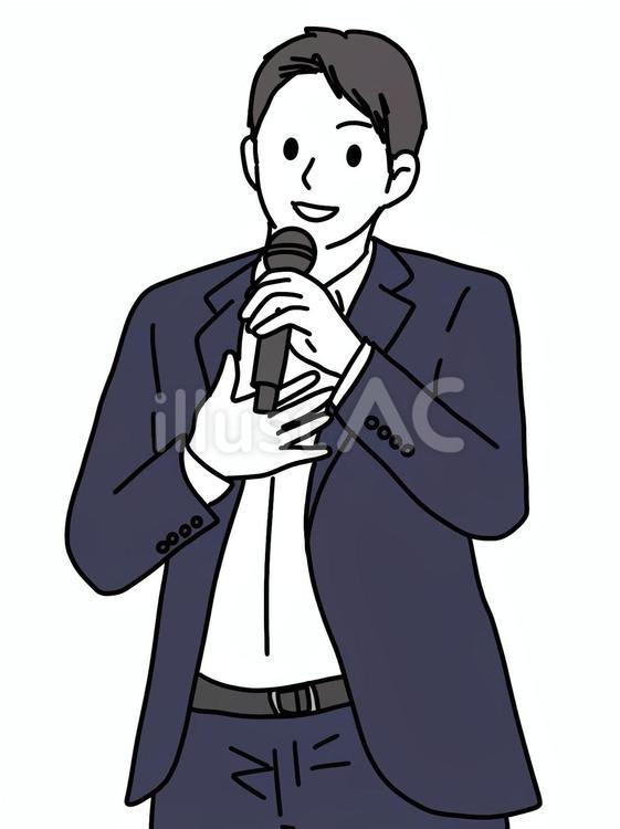 マイクで話す男性 男性,マイク,持つのイラスト素材