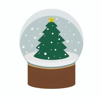 スノードーム スノードーム,スノーグローブ,ツリー,クリスマスツリー,オブジェ,雪,飾り,インテリア,球体,ガラスのイラスト素材
