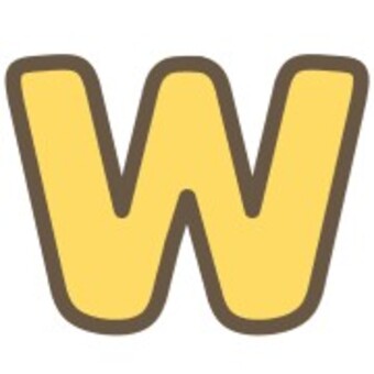 アルファベット　W アルファベット,英語,文字,黄色,wのイラスト素材