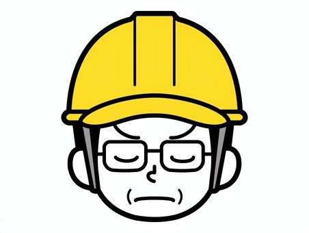 Face icon of middle-aged site supervisor with eyes closed, JPG, PNG and AI Face icon of middle-aged site supervisor with eyes closed, male, middle aged, site supervision, JPG, PNG and AI