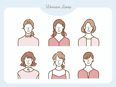 Fashionable female icon set, female, woman, employee, JPG and PNG