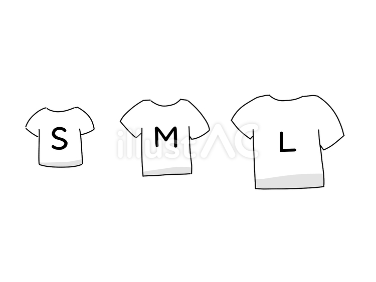 服　大きさ sml,s,mのイラスト素材