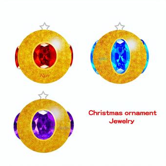 クリスマスオーナメント、宝石。 クリスマス,オーナメント,宝石,サファイヤ,ルビー,アメジストのイラスト素材