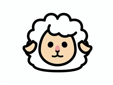 シンプルでかわいい羊 羊,未年,哺乳類,可愛い,干支,顔,face,動物,アニマル,動物園のイラスト素材