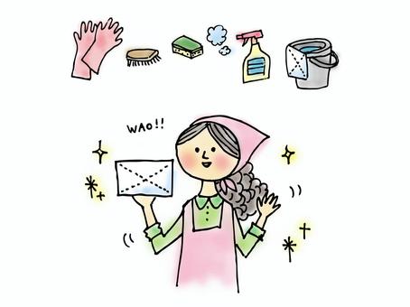 插圖, JPG, PNG 和 AI 插圖, 清潔的, 大掃除, 擦拭, JPG, PNG 和 AI