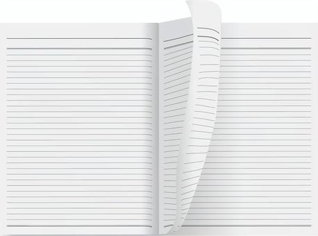 ページめくる　 ノート,ページ,めくる,冊子,白紙,勉強,リアル,イメージのイラスト素材