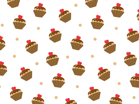 バレンタイン背景、スイーツのパターン02 バレンタイン,背景,パターン,スウォッチ,チョコレート,チョコケーキ,チョコレートケーキ,スイーツ,お菓子,カップケーキのイラスト素材