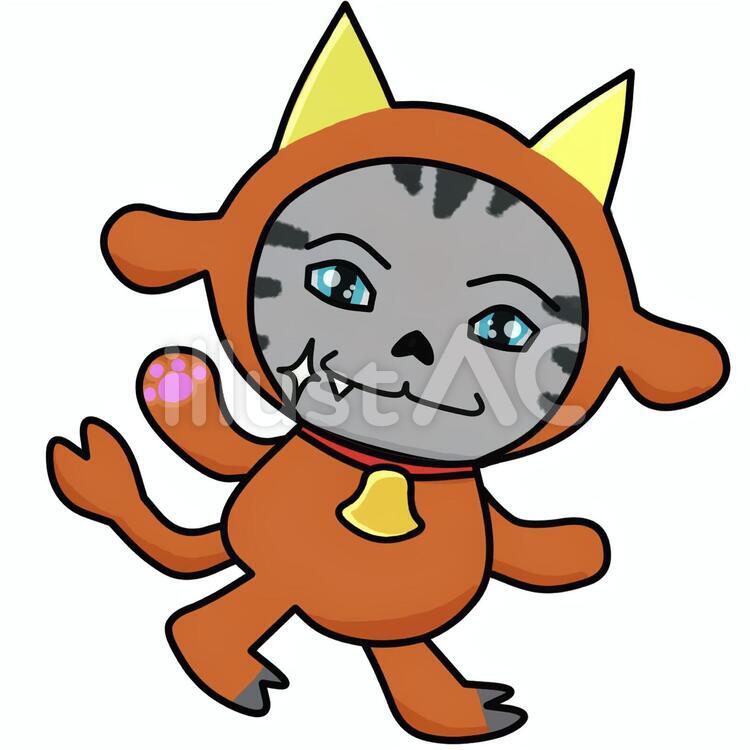 茶色うし着ぐるみドクターさばとら 茶色,丑,牛のイラスト素材