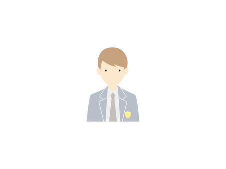 正面を向く男子高校生 正面,通常,普通,カラー,男子高校生,ミニマルのイラスト素材