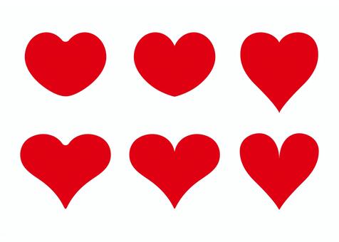 ハートセット ハート,シンプル,赤,バレンタイン,無地,セット,ベタ,アイコンのイラスト素材