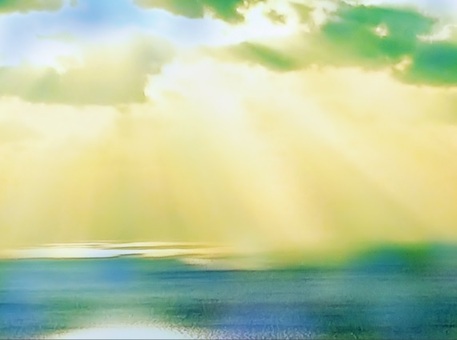 Illustration, sea, light, sun, 