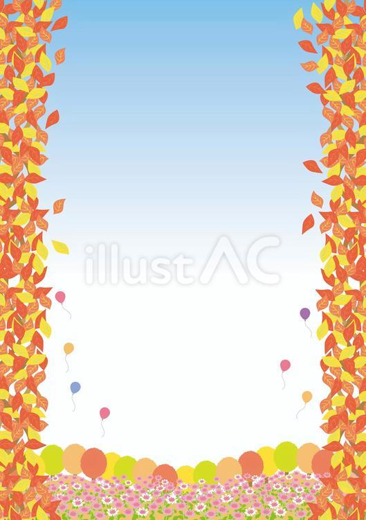 背景＜秋の花畑ピンクと白（コスモス）＞ 背景,花,ピンクのイラスト素材