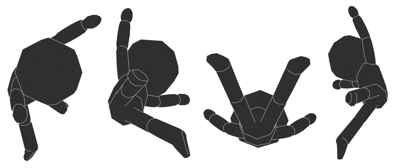 棒人間　ペパクラ風　両手足広げてジャンプ 達成感,解放感,成功,喜ぶ,ラッキー,幸福,ヤッター,両手上げ,ハッピー,楽しいのイラスト素材