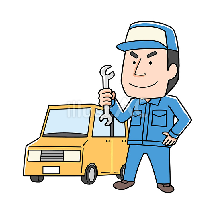 車の整備士男性 車,整備,点検のイラスト素材