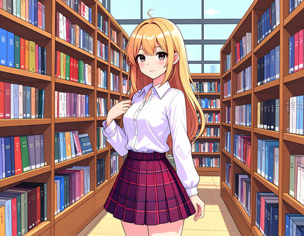 I'm in the library, JPG I'm in the library, people, female, beautiful girl, JPG