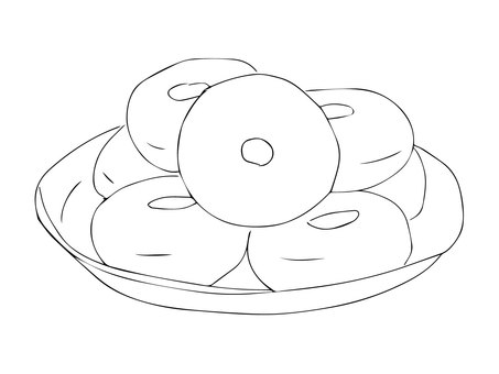 モノクロのドーナツ ドーナツ,リング,おやつ,スイーツ,食べ物,手描き,白黒のイラスト素材