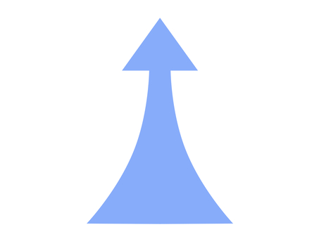 An upward light blue arrow that tapers sharply upwards, , JPG and PNG