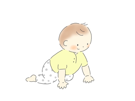 はいはいする赤ちゃん はいはい,赤ちゃん,子ども,かわいい,乳児のイラスト素材