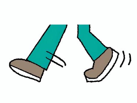 歩く 歩く,足,移動,pop調,手描き,挿絵,ワンポイント,素材,商用可,無料のイラスト素材